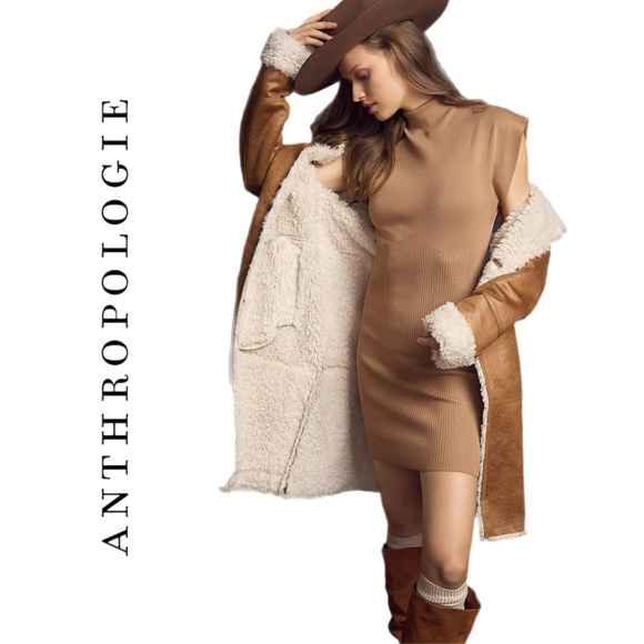 Anthropologie Mock-Neck Cap-Sleeve Mini Dress - Picture 2 of 10